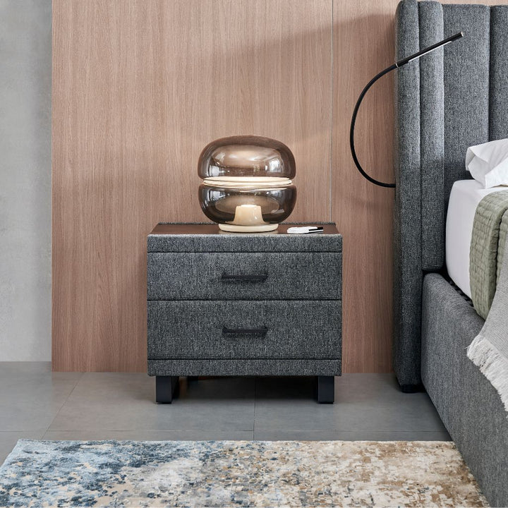 G4 Bedside Table in fabric with a sleek slimline design