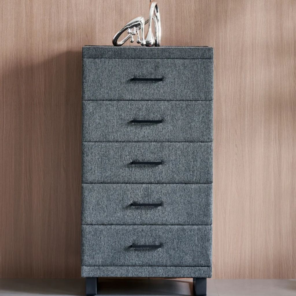G4 Tallboy showing the upholstered finish and drawers