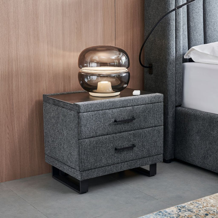 G4 Bedside Table showing the upholstered finish