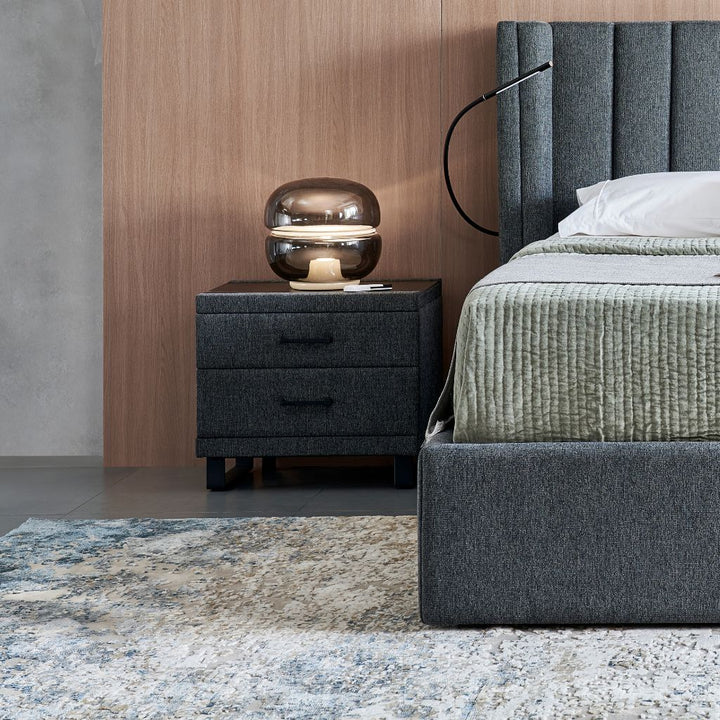 G4 Bedside Table detail of the upholstered finish