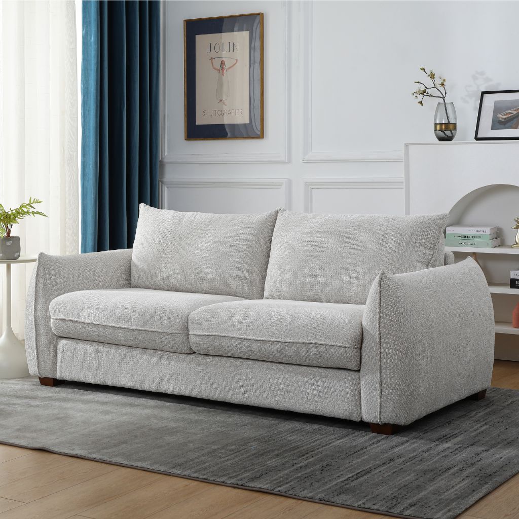 Franka Sofa Bed front view showing clean tailored silhouette and cushioned seating