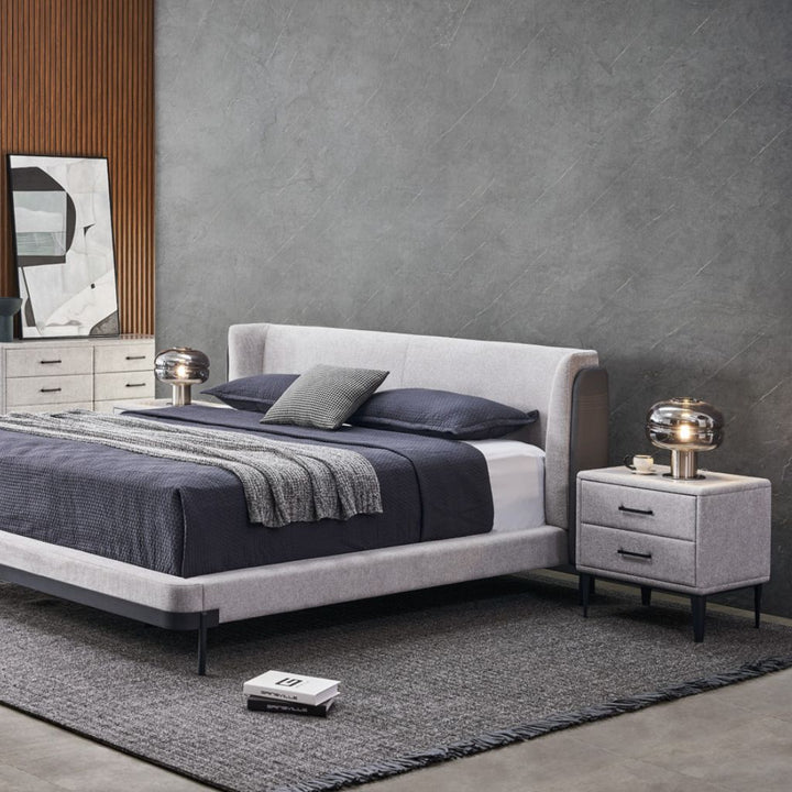 G19 low-line Bedside Table upholstered in fabric