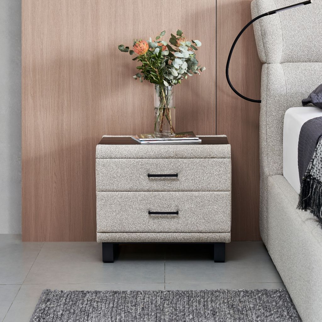 G3 Bedside Table styled in a modern bedroom