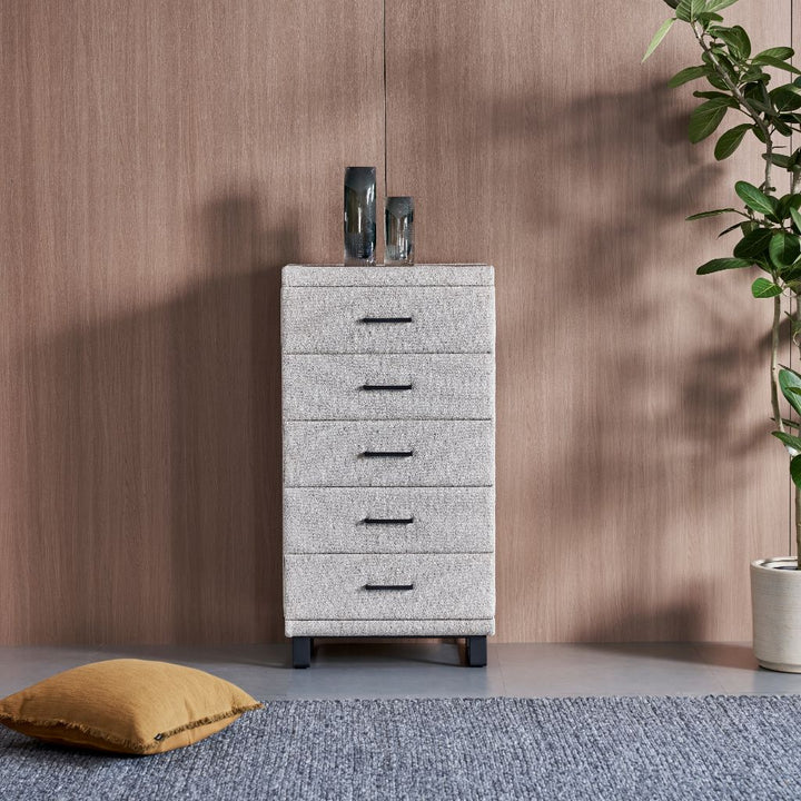 G3 Tallboy with felt-lined drawers and satin black metalwork in a slim profile