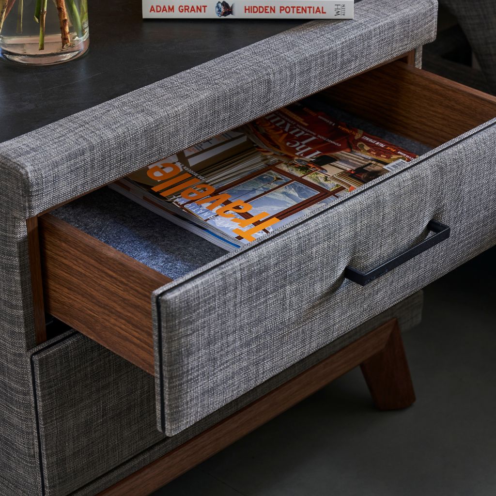 G57 Bedside Table in American Walnut timber legs