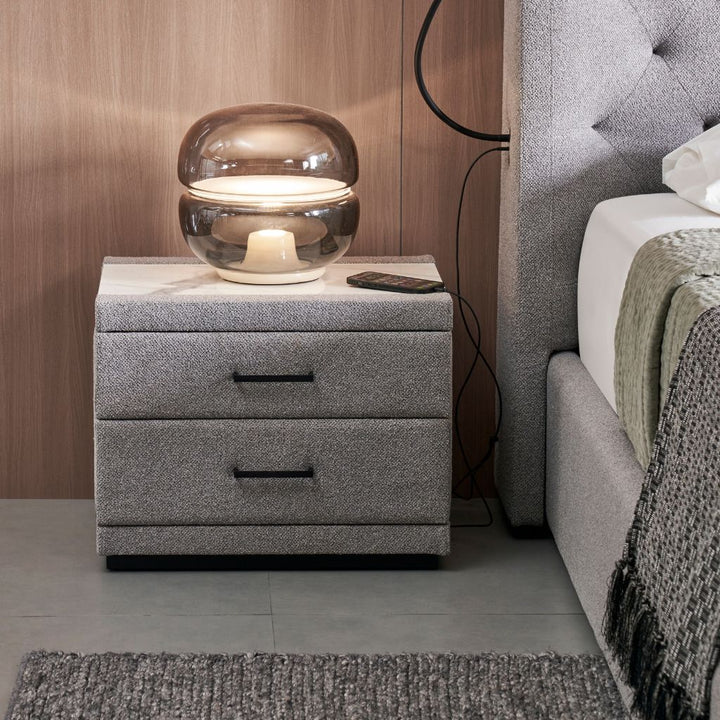 G5 Bedside Table with soft-close drawers and satin black metalwork