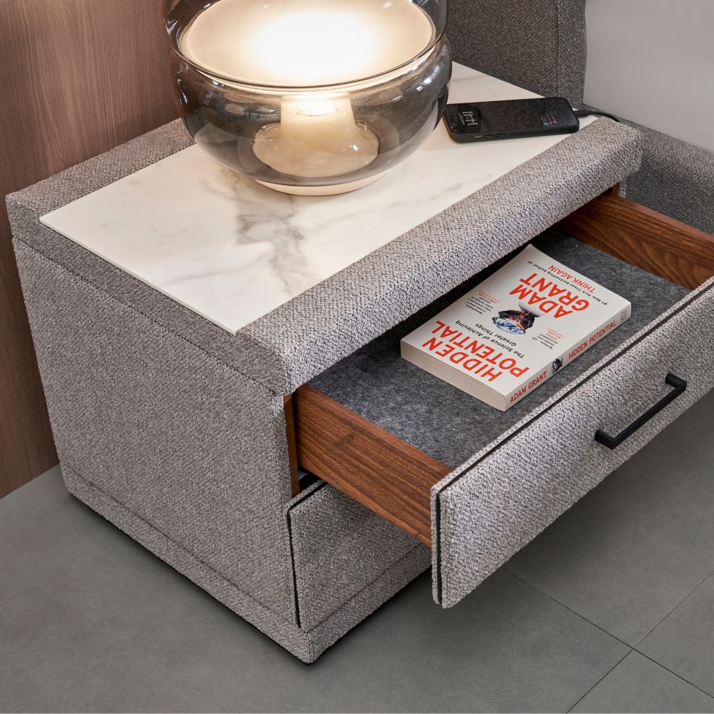 G5 Bedside Table styled in a modern bedroom