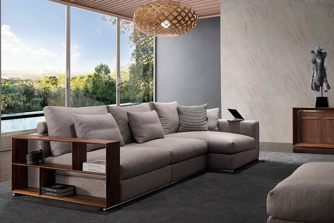 GS9001 Classic Minimalist Sofa With Wood Table