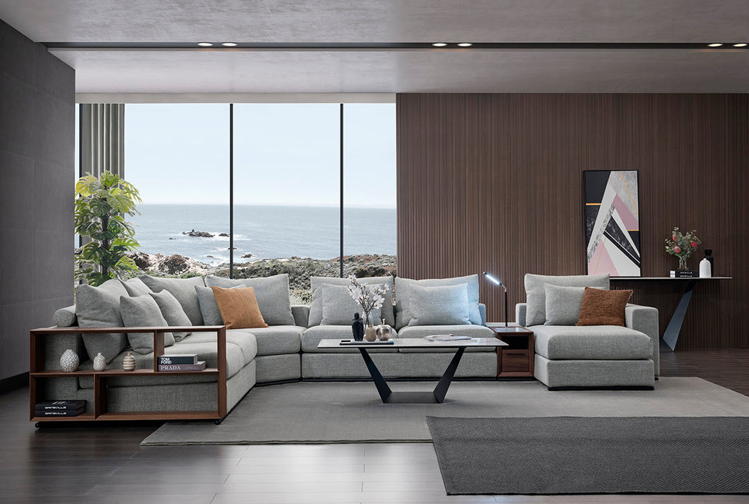GS9001 Classic Minimalist Sofa With Wood Table
