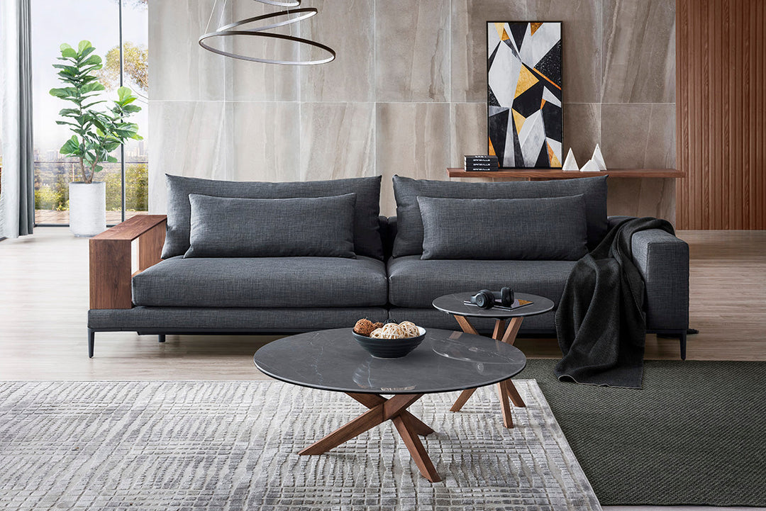 GS9007 Living Room Sofas With Wood Table