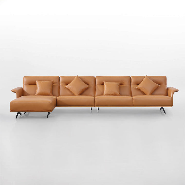 GS9012 Minimalist Modern L Shape Leather Sofa