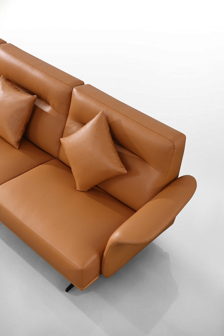 GS9012 Minimalist Modern L Shape Leather Sofa