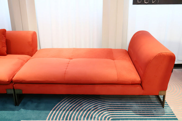 GS9081 Italian Modern Red Fabric Sofa
