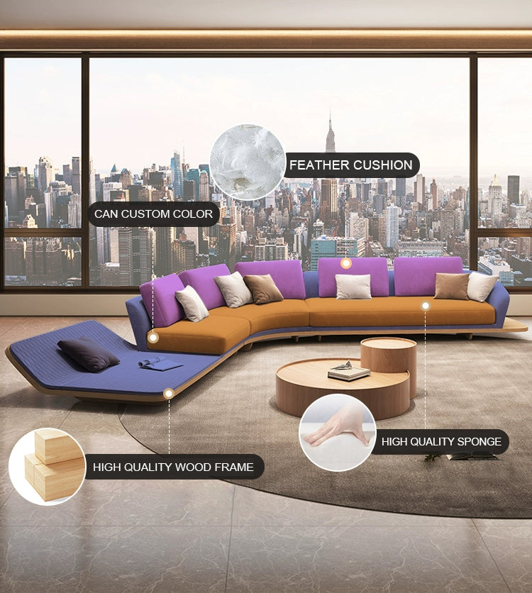 GS9157 Italian Luxury Modern Sofa With Wood Table