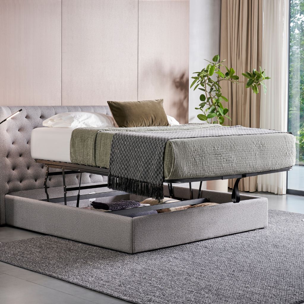 Vancouver Bed angled view in a styled bedroom setting