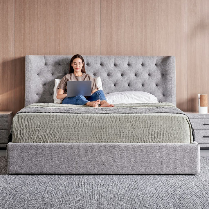 Vancouver Bed side profile showing the upholstered siderails