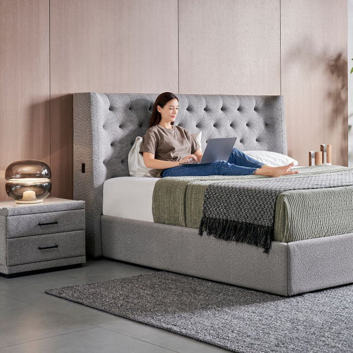 Vancouver Bed with built-in USB-C charging in the headboard