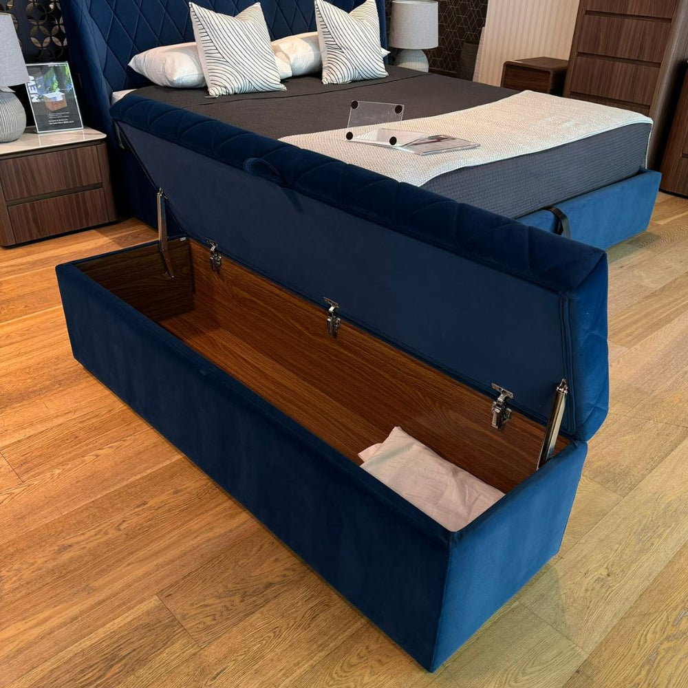 Verona Storage Ottoman upholstered to match the Verona Bed