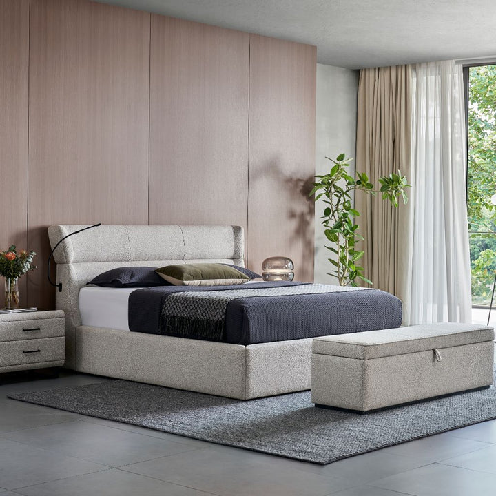 Windsor Bed angled view showing the low ground-sitting frame