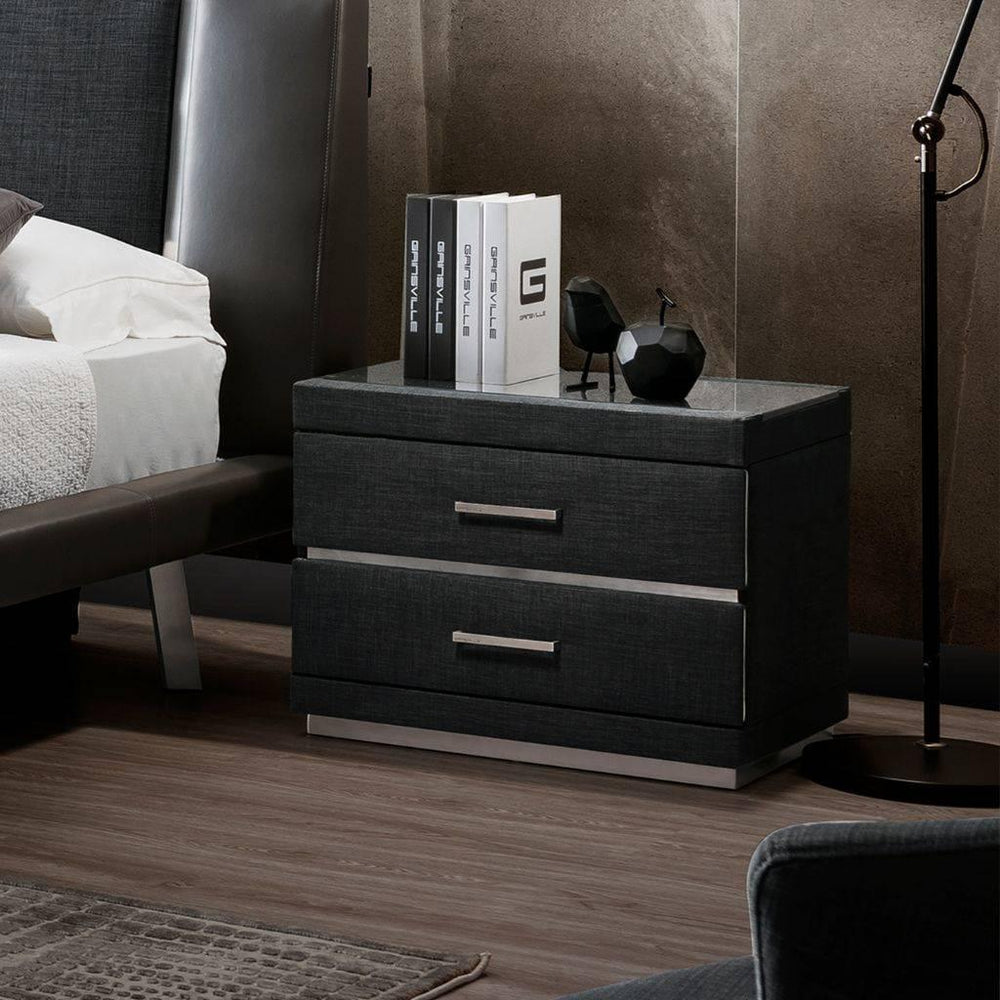 G6 Bedside Table showing the large drawers
