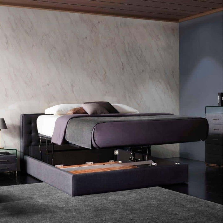 Vienna Bed side profile showing the compact frame and steel legs